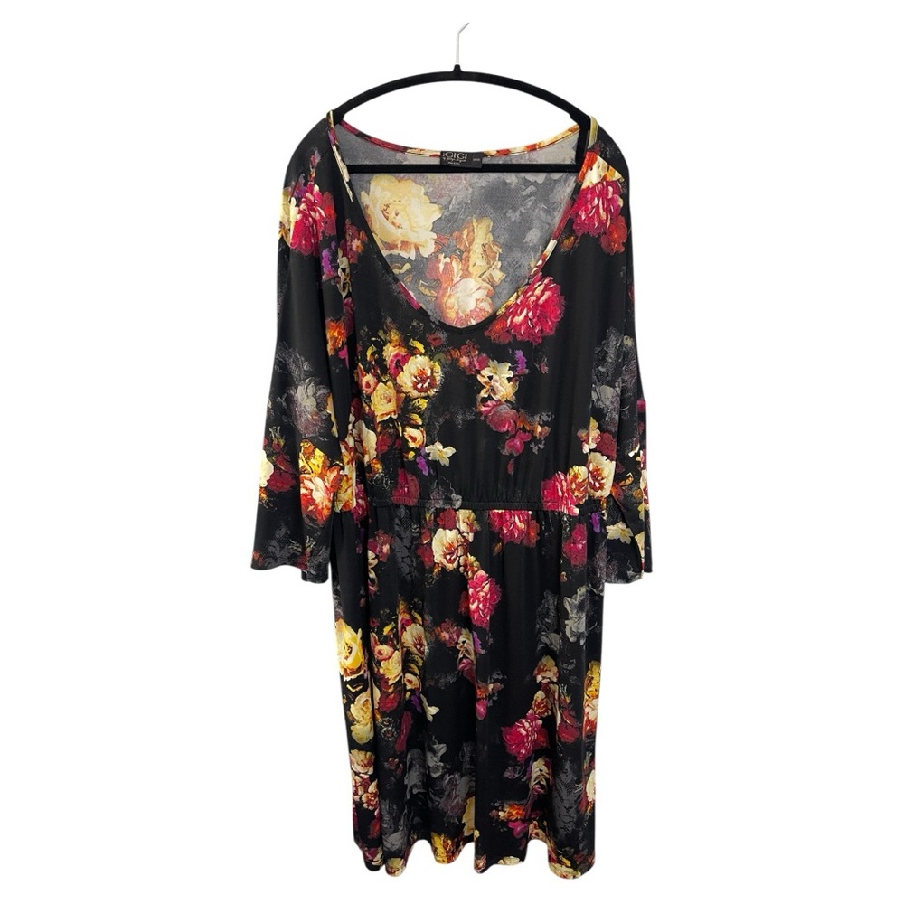 🌸 GIGI by Giligs Raquel Black Floral Midi Dress lSize 26/28 lPoshmark
